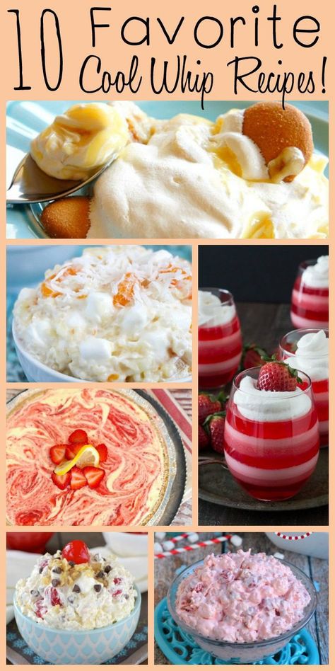 Top 10 Cool Whip Recipes to Easily Make at Home Desserts Made With Cool Whip, Salads With Cool Whip, Cool Whip Desserts Easy, Recipes Using Cool Whip, Desserts With Cool Whip, Dirt Dessert Recipe, Cool Whip Recipes, Jello Fluff, Whip Recipes