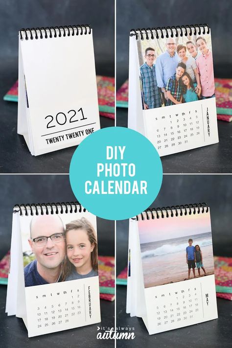 Inexpensive Diy Christmas Gifts, Calendar Free Printable, Diy Gifts Cheap, Tea Towels Diy, Photo Gifts Diy, Diy Gifts To Make, Free Printable Templates, Personalised Calendar, Handmade Holiday Gifts