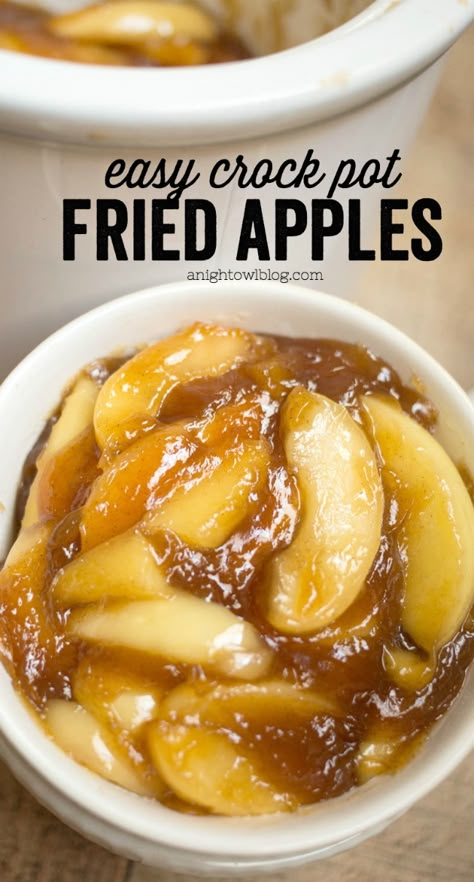 These Easy Crock Pot Fried Apples are a perfect, effortless Thanksgiving side dish or an everyday treat! You'll love how easy they are to whip up! Wallpaper Food, Thanksgiving Food Sides, Crock Pot Desserts, Fried Apples, Thanksgiving Recipes Side Dishes, Thanksgiving Dishes, Thanksgiving Sides, Crockpot Recipes Slow Cooker, Thanksgiving Desserts