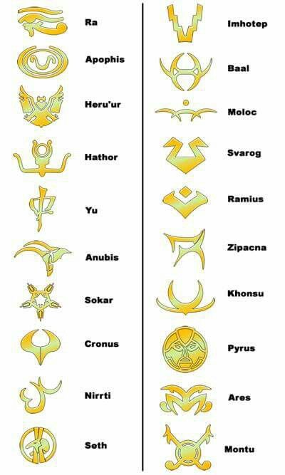 Goa'uld System Lords symbols - Jaffa Kree! Stargate 1994, Stargate Ships, Stargate Franchise, Star Gate, Travel Humor Quotes, Stargate Universe, Writing Posters, Fairy Wallpaper, Stargate Sg1