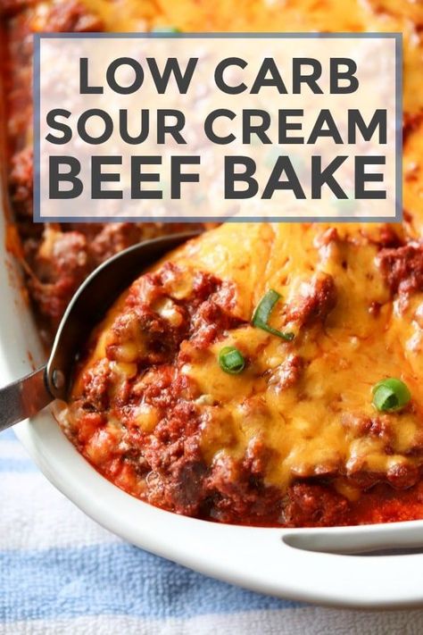 Low Carb Sour Cream Beef Bake #lowcarb #glutenfree #beef #dinner #casserole #recipe Low Carb Hamburger Meat Recipes, Keto Ground Beef Recipes For Dinner, Keto Hamburger Recipes, Sour Cream Beef Bake, Keto Hamburger Meat Recipes, Ground Beef Low Carb, Hamburger Keto, Low Carb Hamburger Recipes, Beef Low Carb