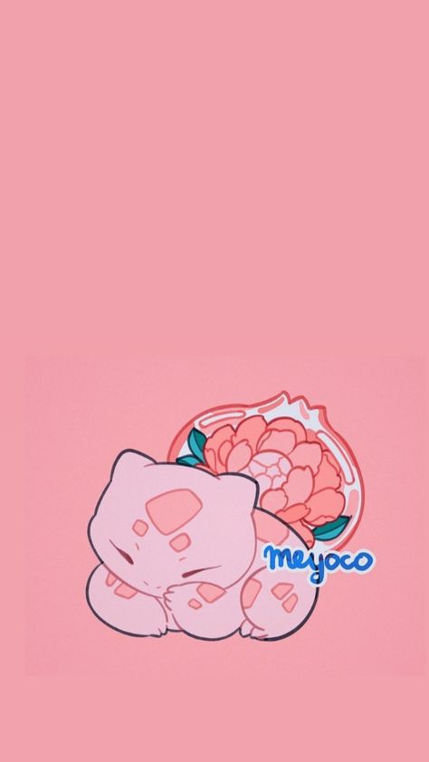 Pink Bulbasaur, Bulbasaur Flower, Bulbasaur Wallpaper, Meyoco Art, Body Pose Drawing, Kawaii Aesthetic, Body Poses, Product Photos, Crafty Ideas