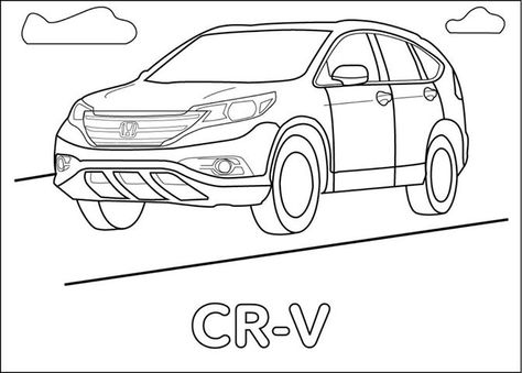 Honda CR-V coloring page! Honda Crv, Honda Cr V, Honda Cr, Cr V, Coloring For Kids, Coloring Page, Cool Kids, Svg Files, Coloring Pages