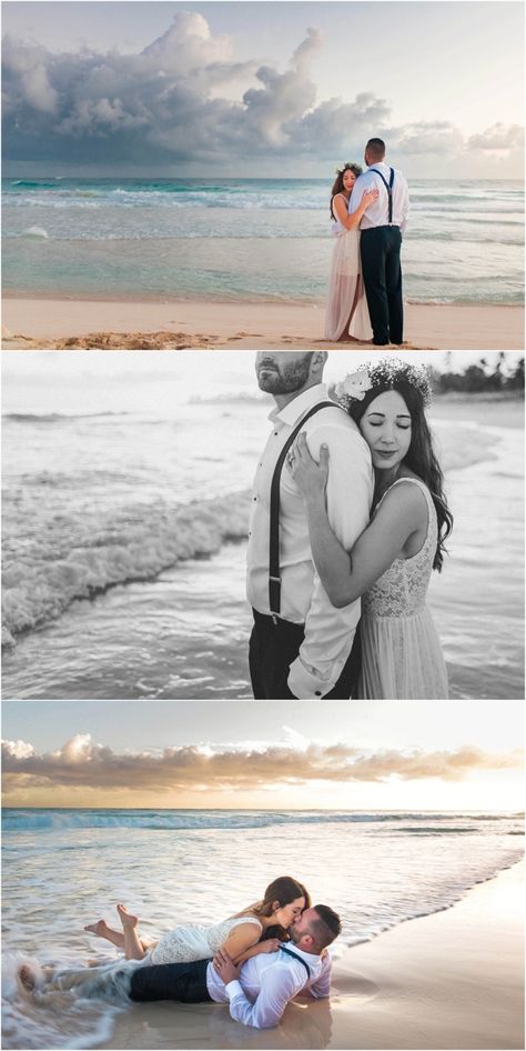 Kristina and Jake -{Punta Cana} - Connection Photography- Destination Wedding Photographer and Videographer based in Charlotte North Carolina Dominican Republic Elopement, Elope Beach Wedding, Beach Wedding Poses, Beach Elopement Pictures, Beach Wedding Pictures, Beach Wedding Boho, Dominican Republic Wedding, Church Weddings, Punta Cana Wedding