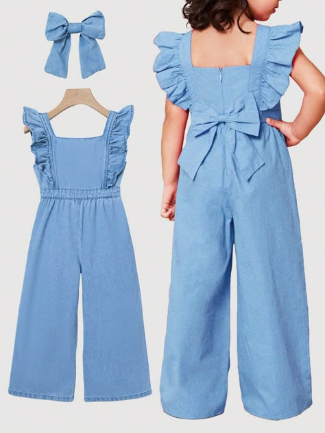 Denim Dresses For Kids, Jumpsuit For Kids Girl, Jumpsuits For Kids, Housewife Dress, Kids Clothes Diy, Jumpsuit Denim, Classy Short Dresses, Fancy Shirt