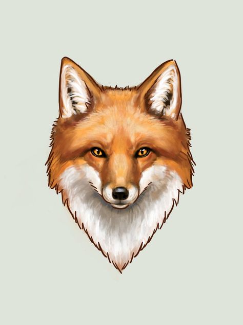 Fox Head Illustration, Fox Portrait Drawing, Fox Face Drawing, Fox Head Drawing, Happy Fox, Fox Drawing, Fox Face, Drawing Heads, Fox Tattoo