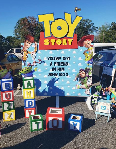 Toy Story Christian Trunk Or Treat, Toy Story Halloween Trunk Or Treat, You Story Trunk Or Treat, Toy Story Scarecrow, Horse Trunk Or Treat, Toys Story Trunk Or Treat, Toy Story Truck Or Treat, Toy Story Trick Or Trunk, Cars Theme Trunk Or Treat