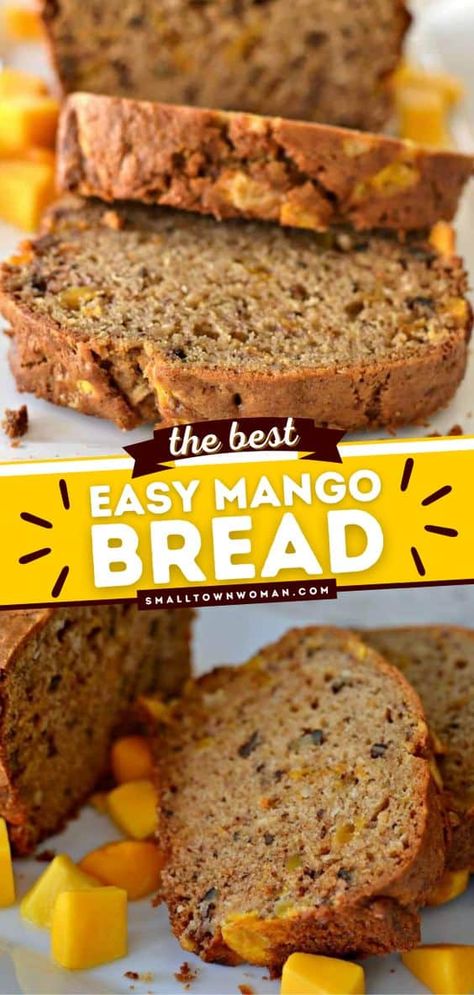 Mango Quick Bread, Dried Mango Recipe Desserts, Fruit Bread Recipes Loaf Pan, Mango Loaf, Mango Bread Recipe, Mango Bread, Azteca Tattoo, Mango Dessert Recipes, Cinnamon Pecans