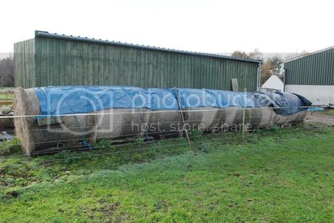 Keeping round bale hay outside | Horse and Hound Forum Round Bale Storage, Hay Bale Seating, Pallet Floors, Plastic Plant Pots, Hay Bales, Rumi, The Outsiders