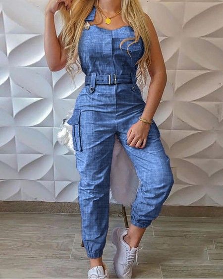 High Waist Jumpsuit, Lingerie Design, Womens Jumpsuits Casual, Pocket Jumpsuit, Solid Color Jumpsuits, Bodycon Jumpsuit, Work Wear Women, Long Sleeve Jumpsuit, Casual Jumpsuit