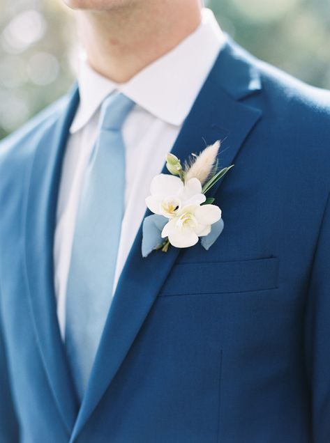 Coastal Wedding Boutonniere, Coastal Wedding Menswear, Coastal Wedding Groom Attire, Coastal Granddaughter Wedding, Groomsmen Colors, Marriage Vibes, Cornflower Wedding, Engagement Suits, Pastel Blue Wedding