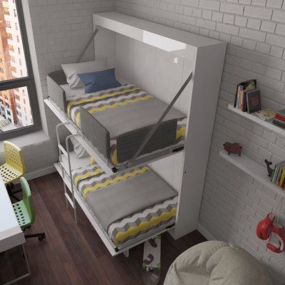 Twin Wall Bed, Murphy Bunk Beds, Girls Bunk Beds, Murphy Bed Ikea, Lake Ideas, Modern Bunk Beds, Murphy Wall Beds, Modern Murphy Beds, Murphy Bed Diy