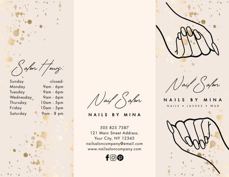 Nails Pamphlet, Neutral Nail Salon, Nail Salon Brochure, Nail Salon Marketing, Makeup Artist Price List, Illustration Nails, Nails Price List, Nail Price List, Nail Salon Price List