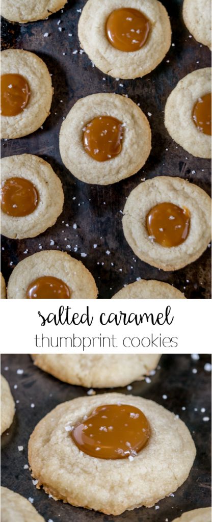 Caramel Thumbprint Cookies, Caramel Cookies Recipes, Thumbprint Cookie Recipe, Thumbprint Cookie, Chocolate Thumbprint Cookies, Caramel Treats, How To Melt Caramel, Thumbprint Cookies Recipe, Fall Baking Recipes