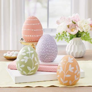 Easter Decorations for Indoor & Outdoor | Grandin Road Easter Yard Decorations, Creative Easter Baskets, Easter Drawings, Painted Eggs, Easter Tablescapes, Easter Egg Painting, Easter Decorations Vintage, Crafts Easter, Easter Decorations Outdoor