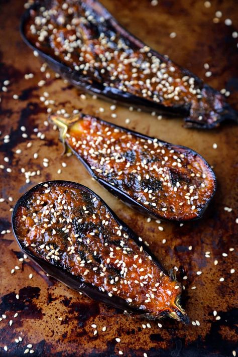 Nasu Dengaku - Miso Glazed Eggplant | Pickled Plum Nasu Dengaku, Glazed Eggplant, Miso Recipe, Cooking Eggplant, Vegan Japanese, Easy Japanese Recipes, Mapo Tofu, Eggplant Dishes, Eggplant Recipes