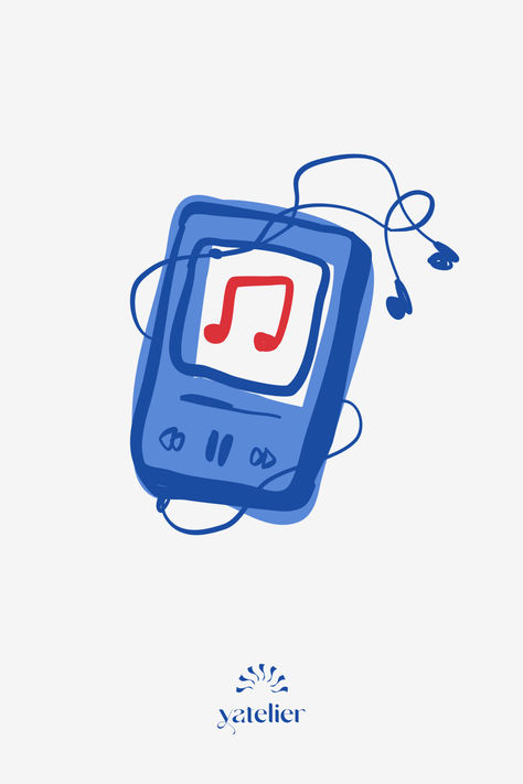 music mp3 player with headphones Ipod Illustration, Headphone Illustration, Headphones Illustration, Ipod Headphones, Mp3 Music Player, Riso Print, Music Players, Mp3 Player, Ipod