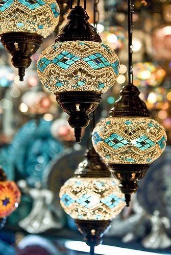 turkish lamps are so beautiful the color and style remind me of princess jasmine!! Dekorasi Maroko, Travel Inspired Decor, Interior Boho, Turkish Lamps, Deco Boheme, Bohol, Moroccan Decor, Arabian Nights, The Ceiling