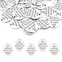 Diy Message, She Believed She Could, Bracelet Charms, Motivational Messages, Jewelry Making Charms, Inspirational Message, Round Pendant, Fashion Jewelry Necklaces, Scrapbooking Projects