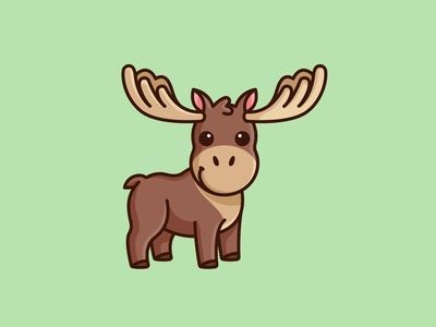 Cute Moose, Arte Doodle, Simple Illustration, Learning Design, Mascot Design, Animal Illustration, Animal Design, Animal Drawings, Cute Designs