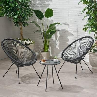 Wrought Studio Joplin Outdoor Woven Rattan Seating Group Wrought Studio Balkon Decor, Chaise Lounges, Woven Rattan, Rattan Chair, Patio Spaces, Patio Dining Set, Balcony Decor, Patio Dining, Outdoor Seating