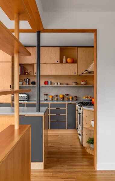 Maria Forbes on Dwell Valchromat Kitchen, Japan Living, 1920s Bungalow, Plywood Kitchen, 1920s House, White Windows, Earthship, Wood Interiors, Kitchen Photos