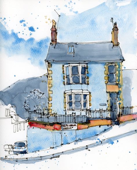 Work for Sale – Brian Ramsey Watercolor House Painting, Architecture Sketches, Watercolor Architecture, Watercolor Paintings For Beginners, City Drawing, Diy Watercolor Painting, Watercolour Inspiration, Architecture Drawing Art, Cityscape Art