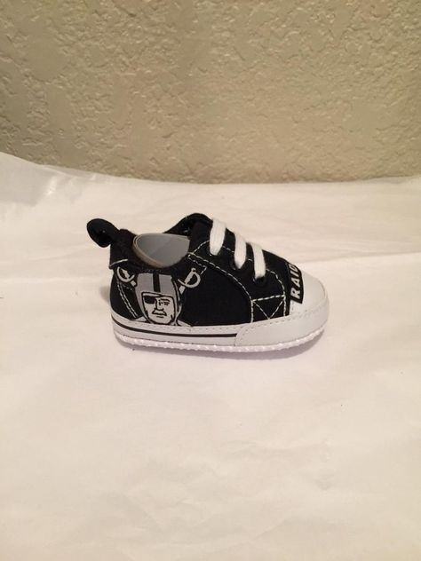 Baby Tennis Shoes, Custom Baby Shoes, Nike Cortez Shoes, Cortez Shoes, Raiders Stuff, Raiders Baby, Raiders Football, Raider Nation, Peyton Manning