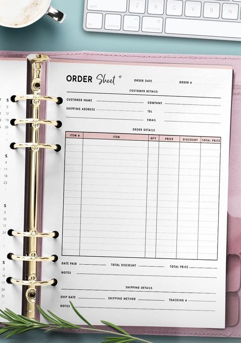 Your business will benefit from this printable purchase order template. Keep track of orders for your business easily. Business Tracker Free Printables, Order Sheets Free Printable, Business Binder Ideas, Order Book Template, Order Forms For Craft Business, Small Business Planner Free Printables, Free Business Printables, Business Planner Printables, Small Business Printables