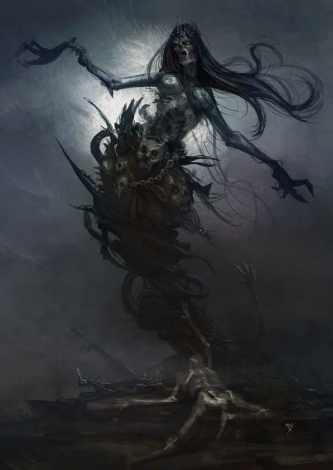 ArtStation - Dark Fantasy characters designs, Henrique Dld Creepy Core, Dark Spirit, Dark Fantasy Artwork, Dark Creatures, Creepy Monster, Diesel Punk, Dark Souls Art, Spirited Art, Futuristic Art