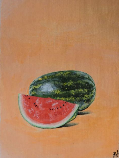 Original acrylic painting of a watermelon by Sara Whalley Painting Watermelon, Watermelon Painting, Art Drawings For Kids, May 2024, Acrylic Paintings, Watermelon, Acrylic Painting, Art Drawings, Paintings