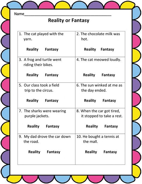 Reality Vs Fantasy Activities, Fantasy Vs Reality, Mary Images, Relative Pronouns, Mother Mary Images, Workbook Template, Character And Setting, Context Clues, Cause And Effect