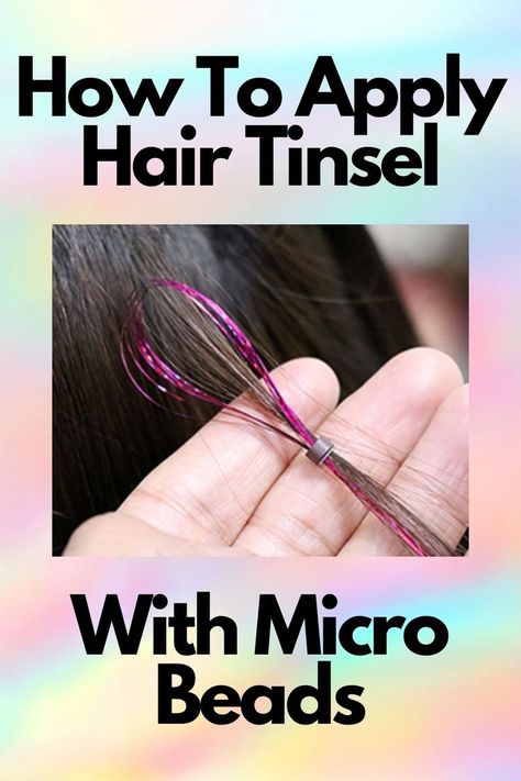 Diy Hair Tinsel, Hair Designs For Girls, Micro Bead Hair Extensions, Beaded Hair Extensions, Bead Extensions, Hair Tinsel, Micro Beads, Fairy Hair, Mega Hair