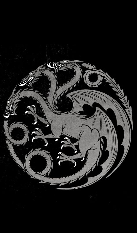 Sigil of house targaryen in grey. #gameofthrones #houseofthedragon Targaryen House Logo, House Velaryon Sigil, Targaryen Sigil Wallpaper, Team Black House Of The Dragon Wallpaper, Team Black House Of The Dragon, Targaryen Emblem, Targaryen Symbol, Targaryen Logo, House Targaryen Sigil