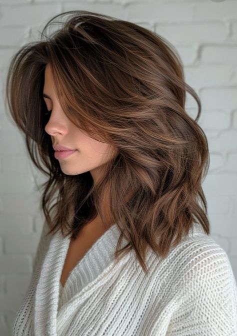 Steps Haircut For Short Hair, Lowlight Balayage For Brunettes, Colorbone Length Hair Cuts, Haïr Cut For Heart Face, Shoulder Length Brown Hair With Layers, Butterfly Cut Medium Length, Hair Styles For Heart Shape Face Women, Haircuts For Coarse Hair, Hair Styles For Long Face Shape