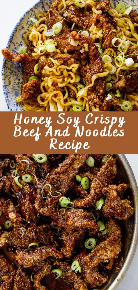 Honey Soy Crispy Beef And Noodles Recipe If you’re a fan of Asian cuisine, you’re in for a treat with this Honey Soy Crispy Beef And Noodles recipe. It’s a delightful combination of sweet and savory flavors, crispy beef, and tender noodles that will tantalize your taste buds. This 500-word article will take you through […] The post Honey Soy Crispy Beef And Noodles Rec... Crispy Spicy Beef Noodles, Asian Beef And Noodles, Beef And Noodles Recipe, Plan 2025, Szechuan Beef, Fried Noodles Recipe, Rice Noodle Recipes, Recipes With Soy Sauce, Ginger Beef