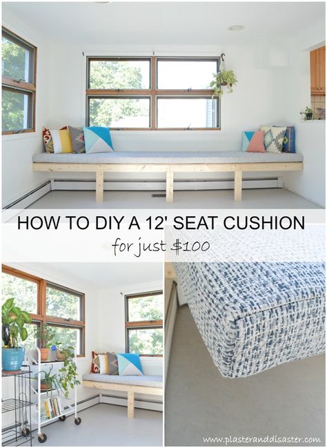 Diy Foam Cushion, Foam Bench Cushion Diy, Diy Table Bench Seat, Breakfast Nook Bench Cushion, Diy Banquette, Diy Bench Cushion, Dining Bench Cushion, Diy Bench Seat, Breakfast Nook Bench