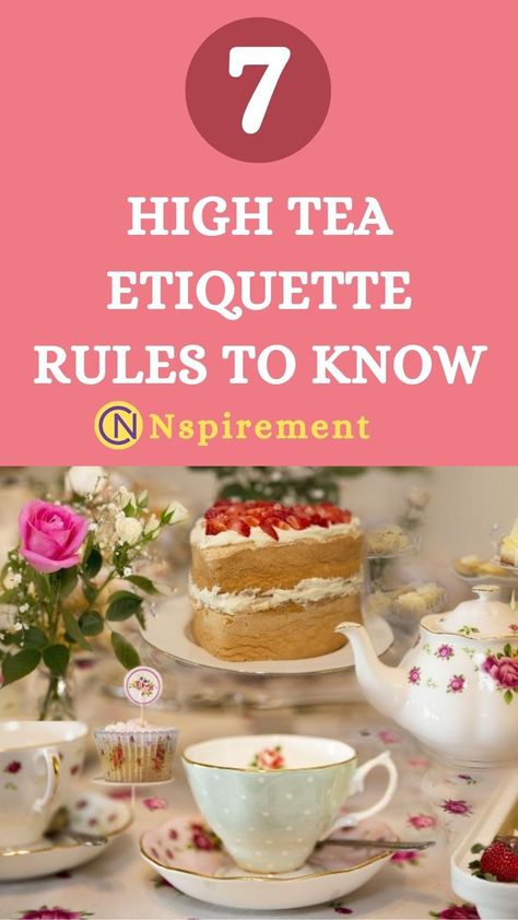 High tea was one of the ways for aristocrats and royal families in the British tradition to relax while seated on luxurious high chairs and tables. Hence the name “high tea.” Conventionally, high tea was served between 5 and 7 p.m. It included serving hot tea with pickled fish, cold meats, potato salads, bread, tea cakes, and tarts. British Tea Time, English High Tea, Pickled Fish, Tea Etiquette, Royal Tea Parties, Etiquette Rules, Potato Salads, High Tea Party, British Tea