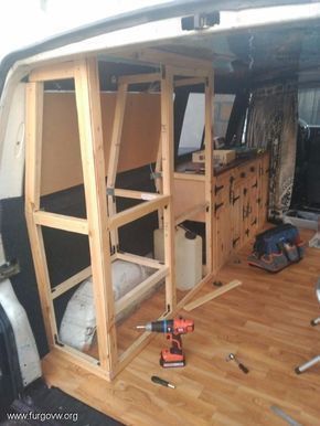 Van Life Ideas, Vw Kampeerwagens, Van Shelving, Kangoo Camper, T4 Camper, Kombi Motorhome, Kombi Home, Van Conversion Interior, Build A Camper Van