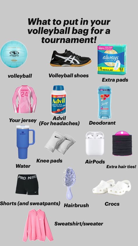 Volleyball! Volleyball Tournament, Volleyball Bag, Volleyball Tournaments, Volleyball Shoes, Knee Pads, Nike Shorts, Hair Brush, Hair Ties, Volleyball