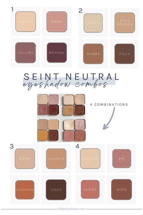 New to Seint? Start with these 4 Seint Eyeshadow Color Combinations | RidgelysRadar.com Eyeshadow Color Combinations, Eyeshadow Combinations, Eyeshadow Combos, Fall Eyeshadow Looks, Maskcara Makeup, Eyeshadow Colors, Neutral Eyeshadow, Marine Collagen, Bluish Green