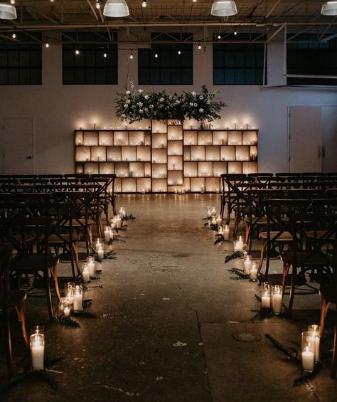 Candle Backdrop, Candlelit Wedding, Wedding Alters, Ceremony Candles, Indoor Wedding Ceremonies, Nye Wedding, Wedding Altars, Wedding Ceremony Backdrop, Indoor Ceremony