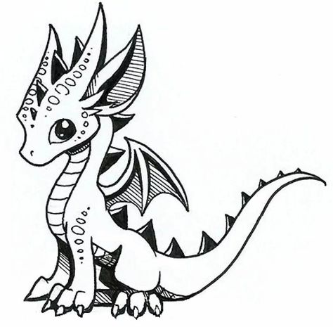 cute baby dragon coloring pages, this pic u can find from Animal Coloring Pages PDF blogs #coloring #coloringpages #printable Cool Dragon Drawings, Baby Dragons Drawing, Easy Dragon Drawings, Drawing Dragon, Cute Dragon Drawing, Pen Illustration, Cartoon Dragon, Dragon Coloring Page, Dragon Sketch