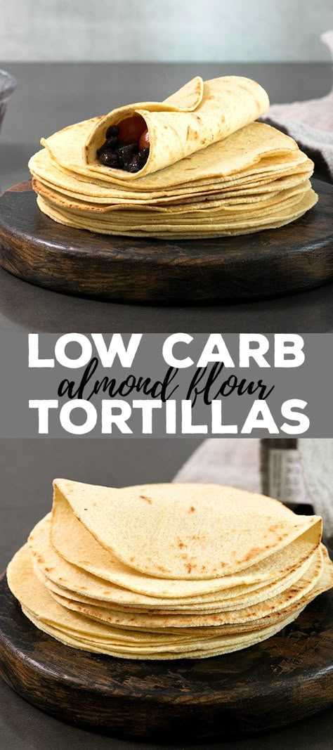 These low carb tortillas are made with just the right blend of almond and coconut flours, and the dough is amazingly easy to handle. With less than 2 net carbs per tortilla, they're going to be your new favorite gluten free tortilla! Low Carb Biscuit, Low Carb Brownies, Keto Tortillas, Gluten Free Tortillas, Low Carb Muffins, Low Carb Low Sugar, Low Carb Diets, Low Carb Tortillas, Low Carb Pizza