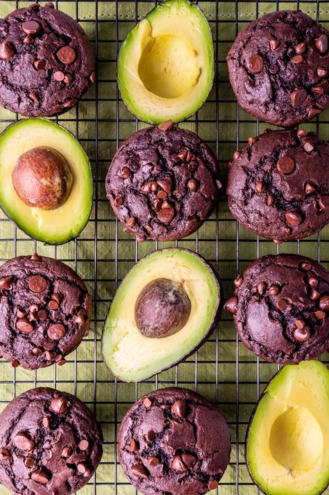 Chocolate Avocado Muffins Recipe Avocado Muffins Healthy, Chocolate Avocado Muffins, Avocado Muffins, Avocado Snack, Baking Supply Store, Pineapple And Coconut, Chocolate Avocado, Avocado Chocolate, Baking Items