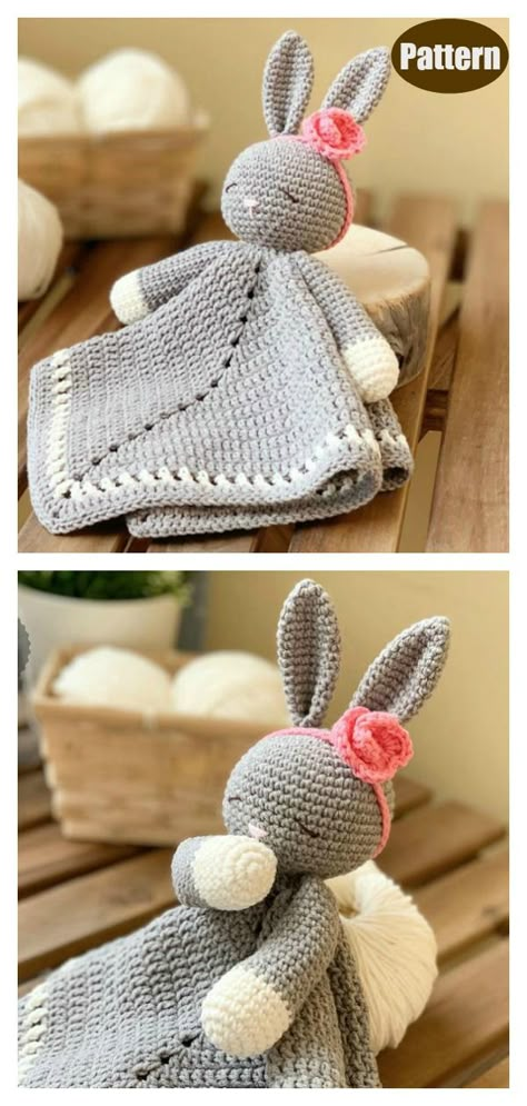 6 Sleepy Bunny Lovey Crochet Pattern Free and Paid Lovey Crochet Pattern Free, Bunny Lovey Crochet Pattern, Security Blanket Crochet Pattern, Crochet Lovey Free Pattern, Crochet Security Blanket, Lovey Crochet Pattern, Lidia Crochet Tricot, Sleepy Bunny, Lovey Crochet