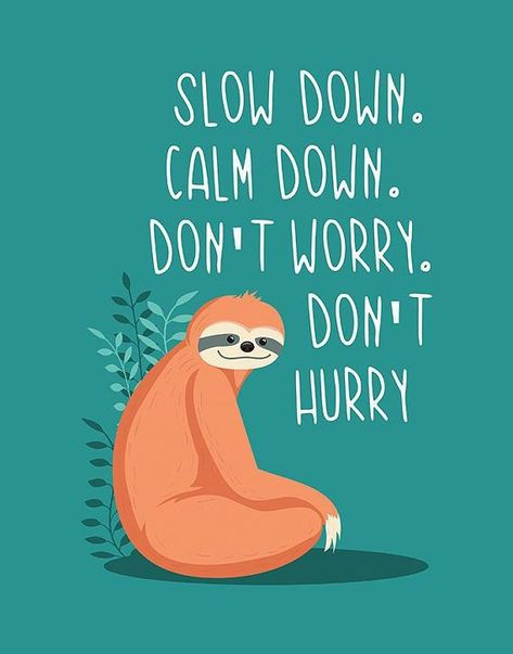 Sloth Illustration, Sloth Quote, Sloth Life, Cute Animal Quotes, Sloth Art, Funny Sloth, Poster Nursery, Sloths Funny, Nursery Wall Art Printable