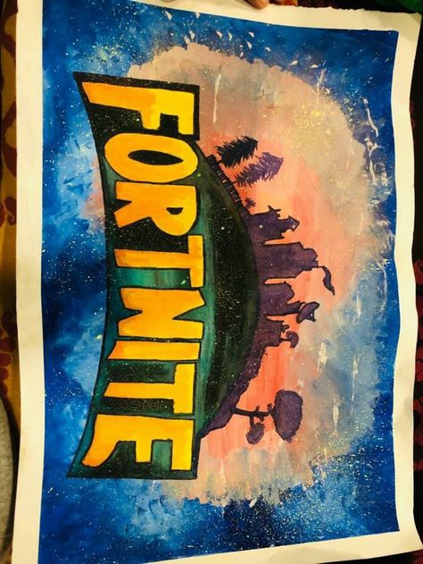 Fortnight Painting, Fortnite Painting, Frat Coolers, Kid Spaces, Art Fair, Homework, Fortnite, Paint, Art