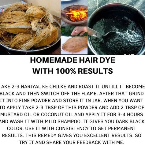 Homemade Hair Dye, Hair Dye Tutorial, Hair Dye Videos, Diy Hair Dye, Darkest Black Color, Homemade Hair, Black Hair Dye, Mustard Oil, Dyed Natural Hair