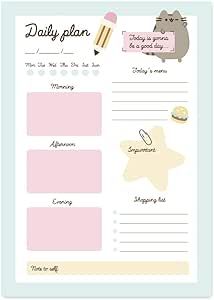 Official Pusheen A3 Desk Pad with Daily, Weekly and Monthly Calendar, Desktop Planner, Desktop Note Pad, 54 Undated Tear Off Sheets, 11.7 x 16.5 inches, To Do List - Kawaii Stationery (A5 SIZE) Pusheen Calendar, Desk Calendar Cover, Diy Note Pad, Pusheen Gifts, Calendar Cover, Bullet Journal October, Paper Binding, Desktop Planner, Planner Desk